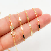 14K Solid Yellow Gold Bars and Singapore Necklace
